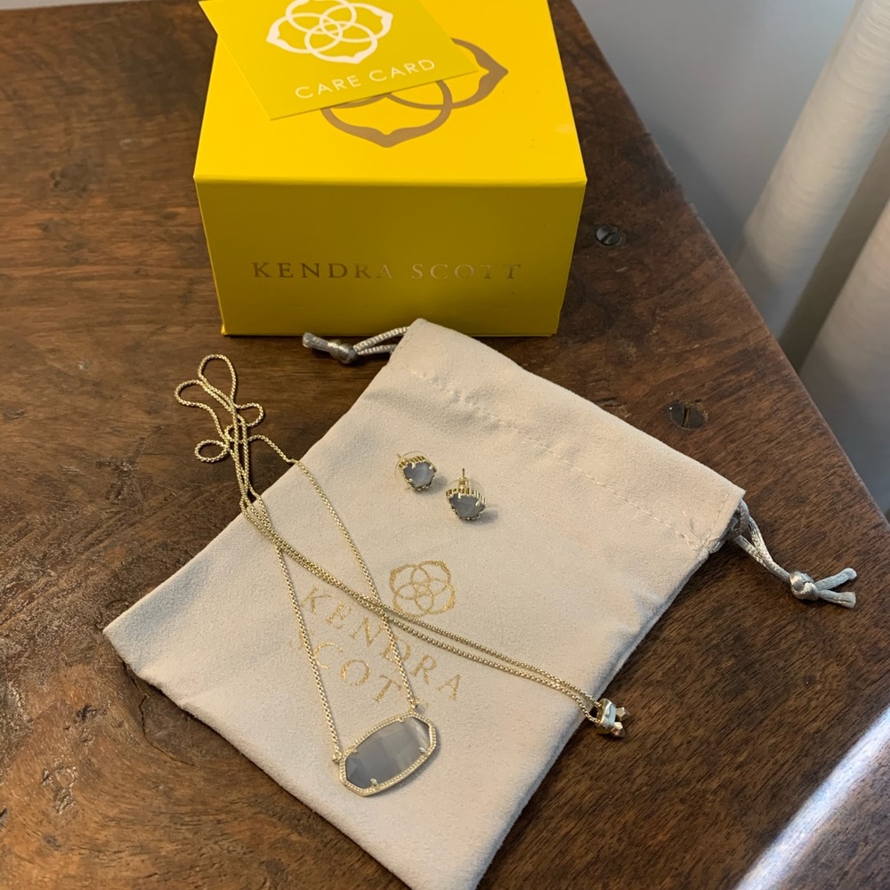 Kendra Scott Short Pendant and Earrings